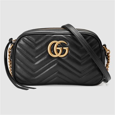 gucci black leather embossed handbag|gucci small shoulder bag black.